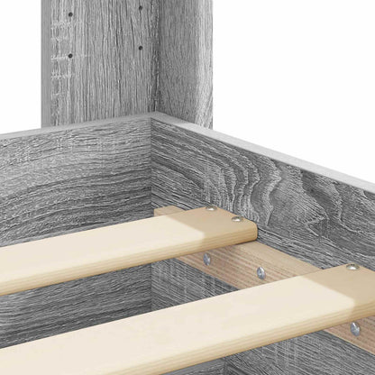Struttura del letto con stoccaggio e testata Sonoma grigio | homemem39