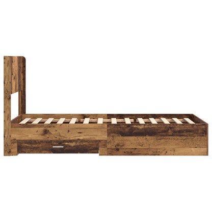Struttura del letto con stoccaggio e testata Legno antico | homemem39