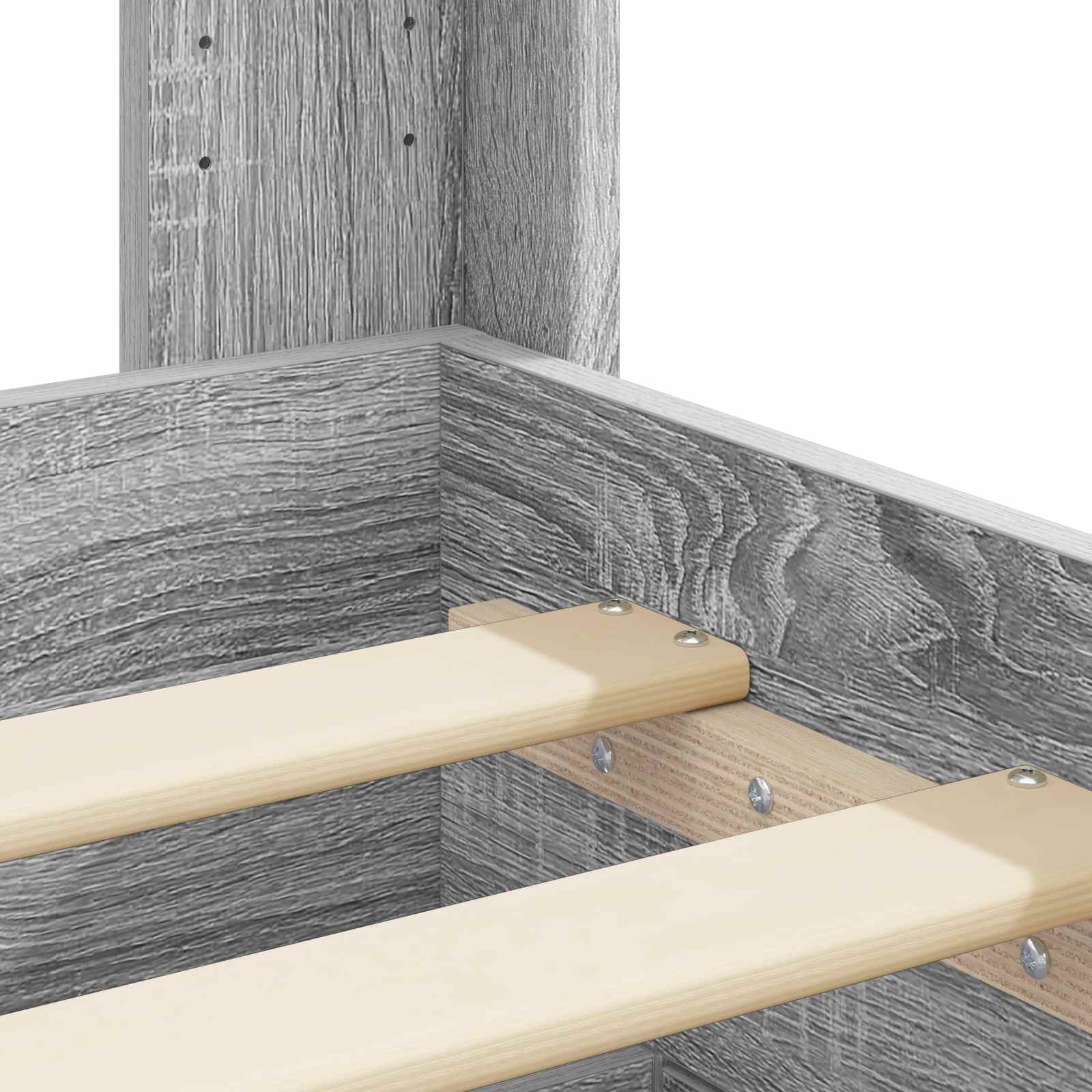 Struttura del letto con stoccaggio e testata Sonoma grigio | homemem39