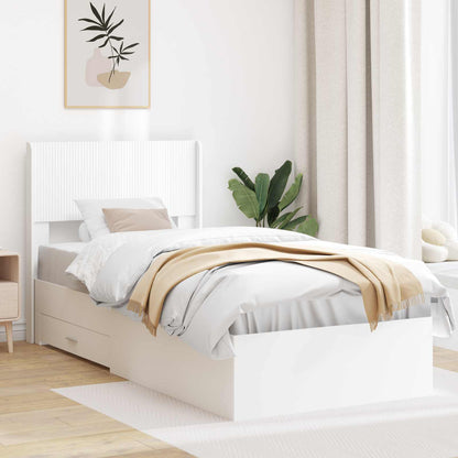 Struttura del letto con stoccaggio e testata Bianco 90 x 190 cm | homemem39