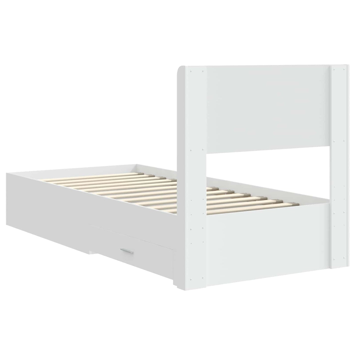 Struttura del letto con stoccaggio e testata Bianco 90 x 190 cm | homemem39