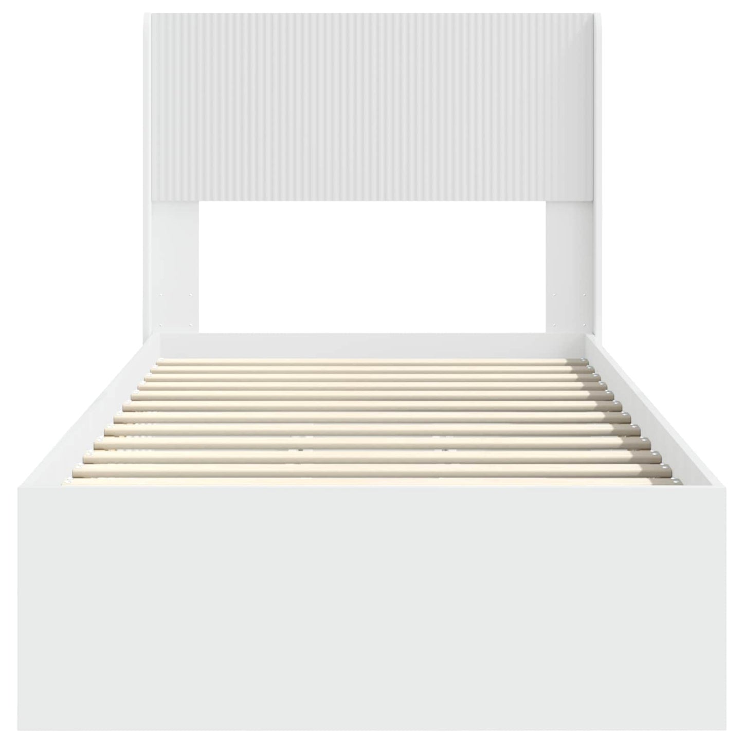 Struttura del letto con stoccaggio e testata Bianco 90 x 190 cm | homemem39