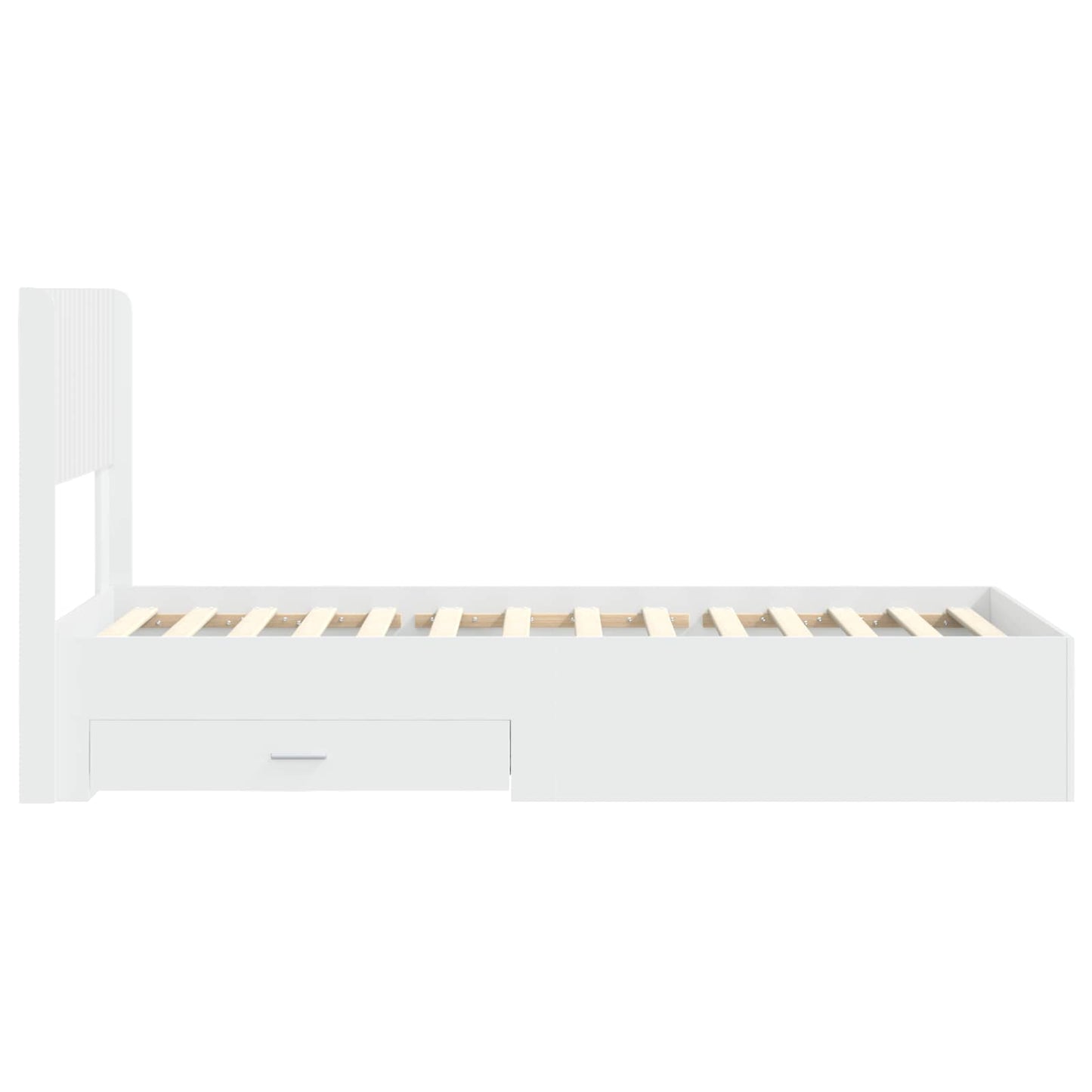 Struttura del letto con stoccaggio e testata Bianco 90 x 190 cm | homemem39