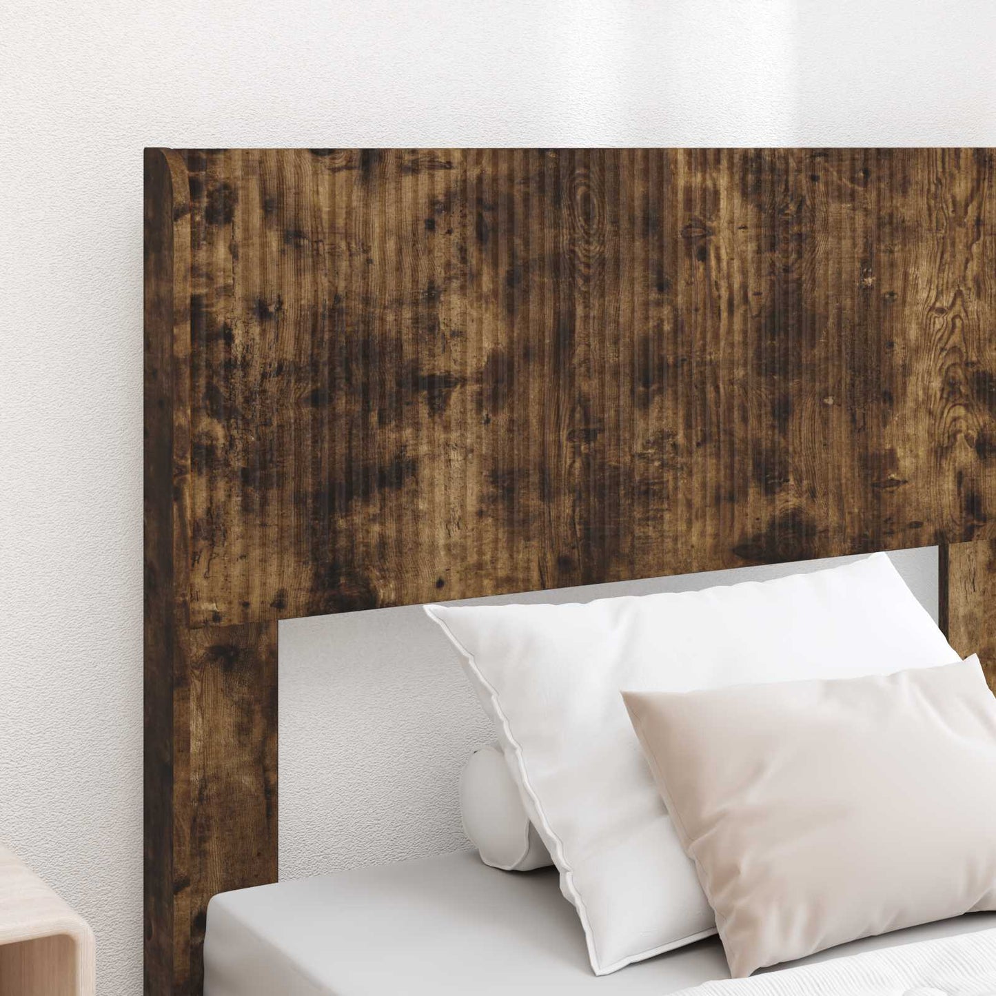 Struttura del letto con stoccaggio e testata Rovere Fumo | homemem39