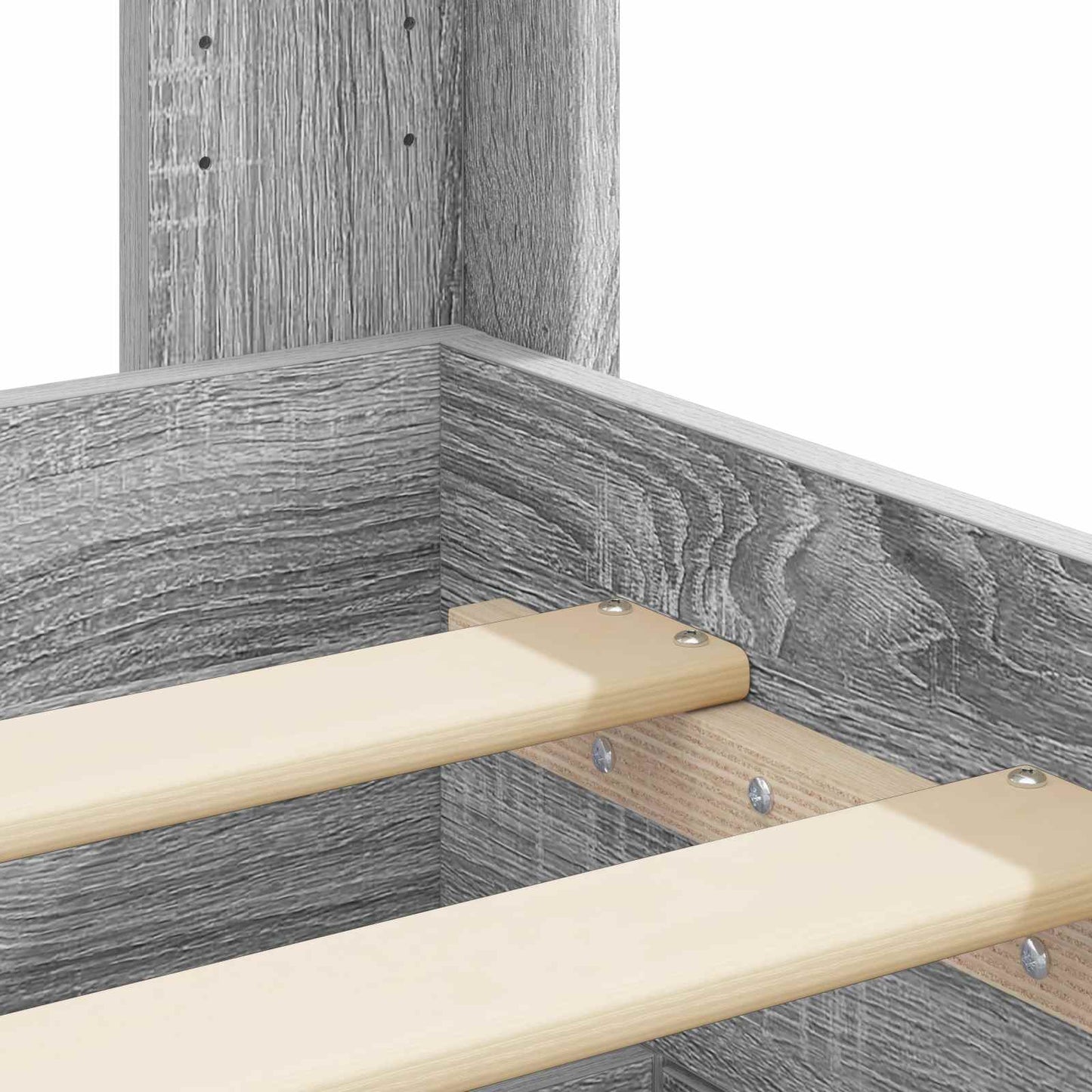 Struttura del letto con stoccaggio e testata Sonoma grigio | homemem39