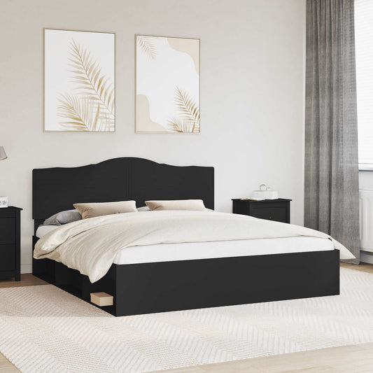 Struttura del letto Nero 200 x 200 cm Pino massello | homemem39