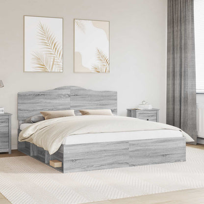 Struttura del letto Grigio Sonoma 200 x 200 cm Pino massello | homemem39