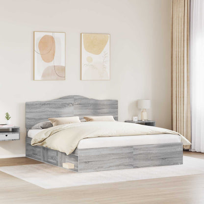 Struttura del letto Grigio Sonoma 200 x 200 cm Pino massello | homemem39