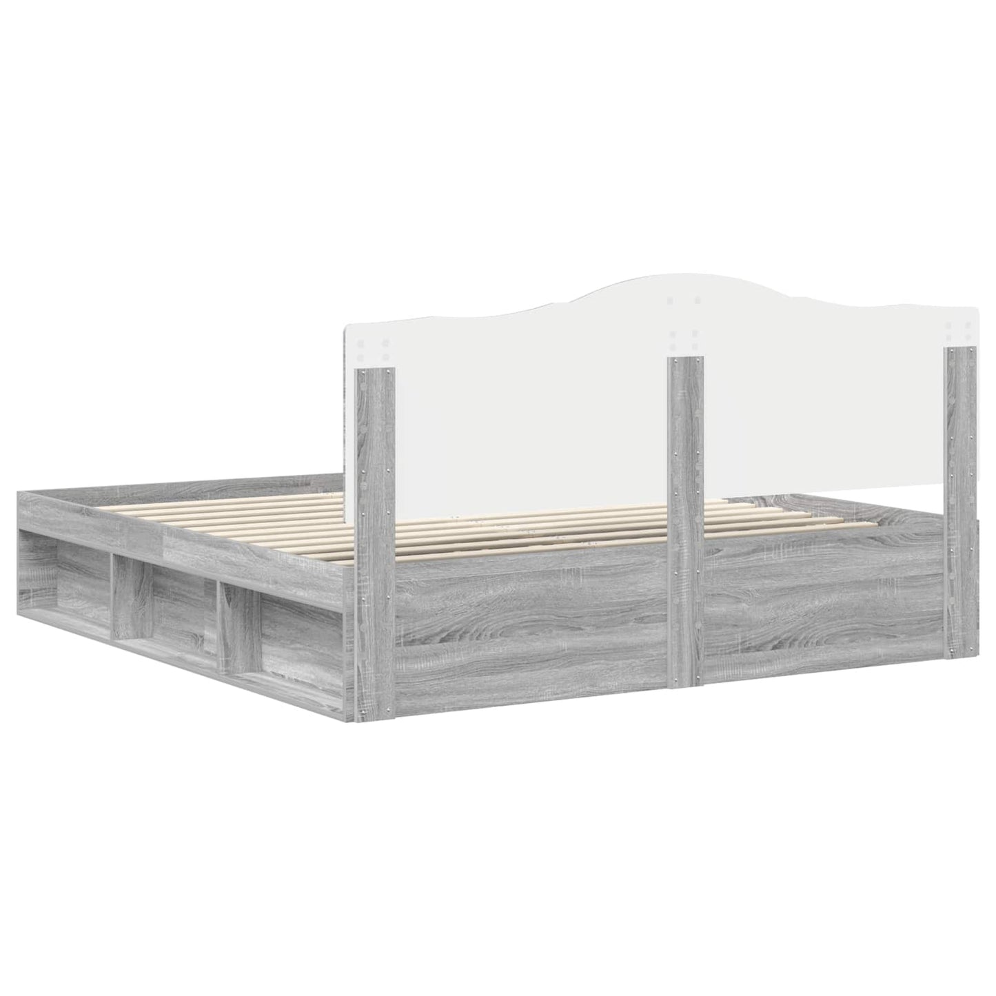 Struttura del letto Grigio Sonoma 200 x 200 cm Pino massello | homemem39