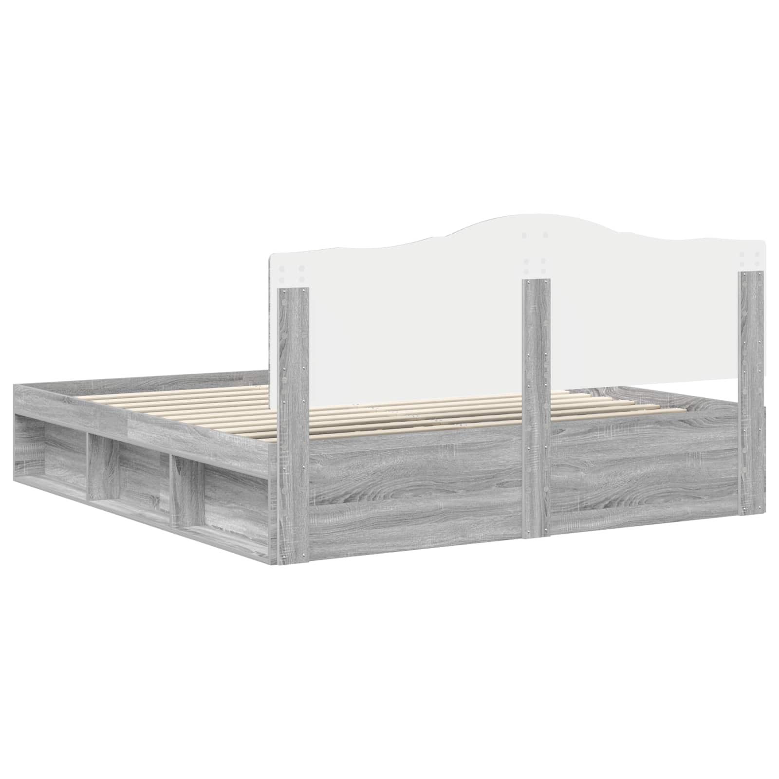 Struttura del letto Grigio Sonoma 200 x 200 cm Pino massello | homemem39