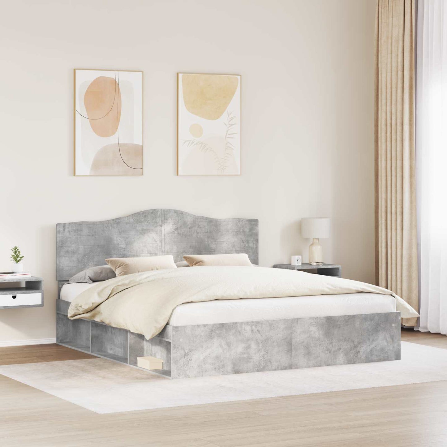 Struttura del letto Calcestruzzo 180 x 200 cm Pino massello | homemem39