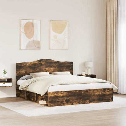 Struttura del letto Rovere fumé 180 x 200 cm Pino massello | homemem39