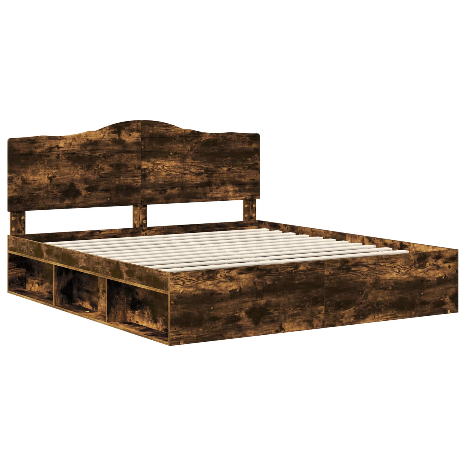 Struttura del letto Rovere fumé 180 x 200 cm Pino massello | homemem39