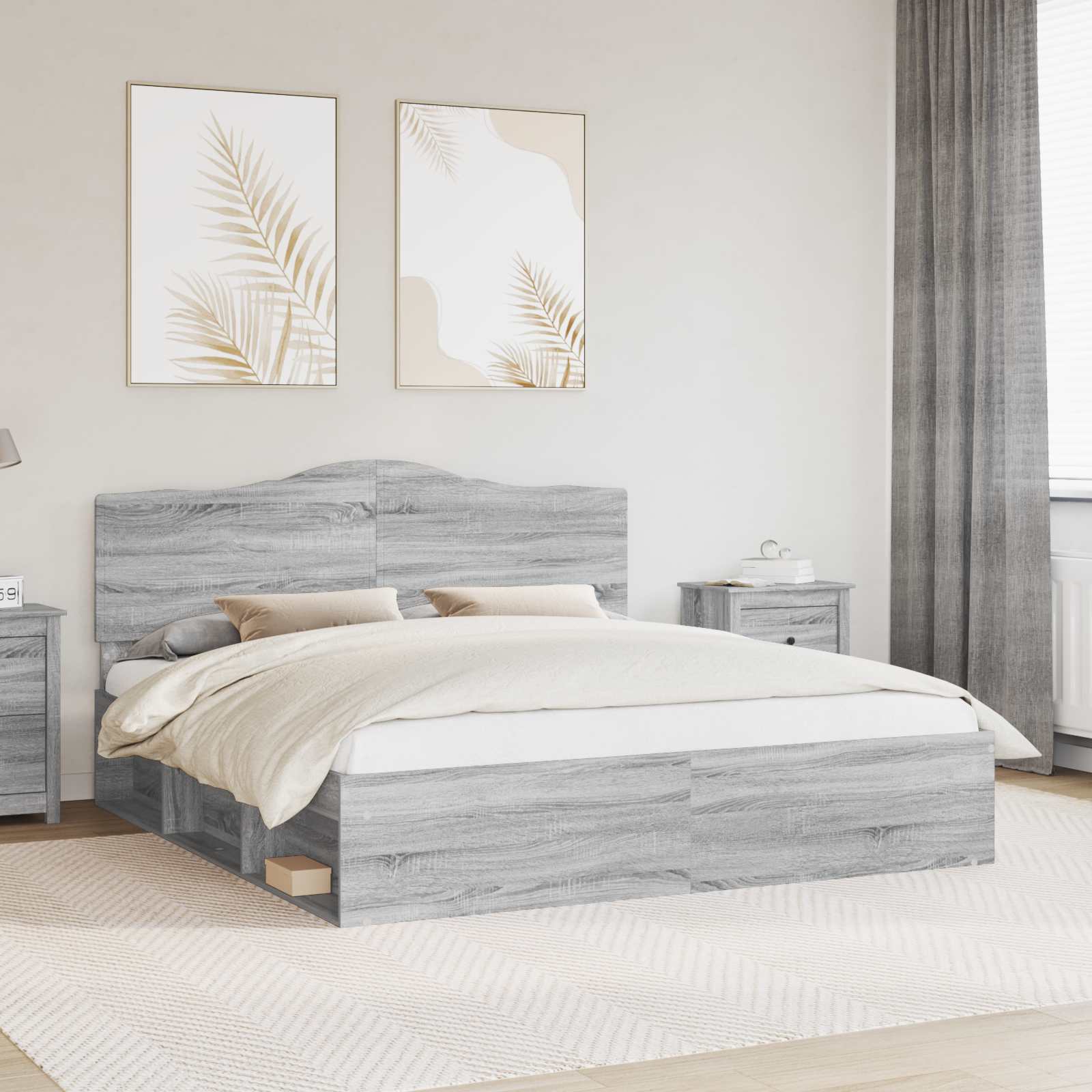Struttura del letto Grigio Sonoma 180 x 200 cm Pino massello | homemem39