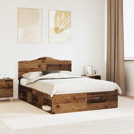 Struttura del letto Legno vecchio 150 x 200 cm Pino massello | homemem39