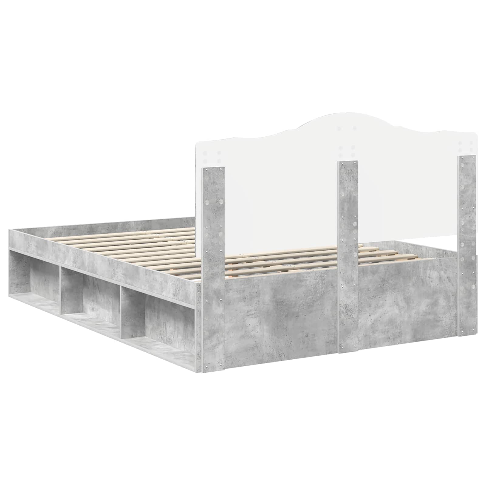 Struttura del letto Calcestruzzo 140 x 200 cm Pino massello | homemem39