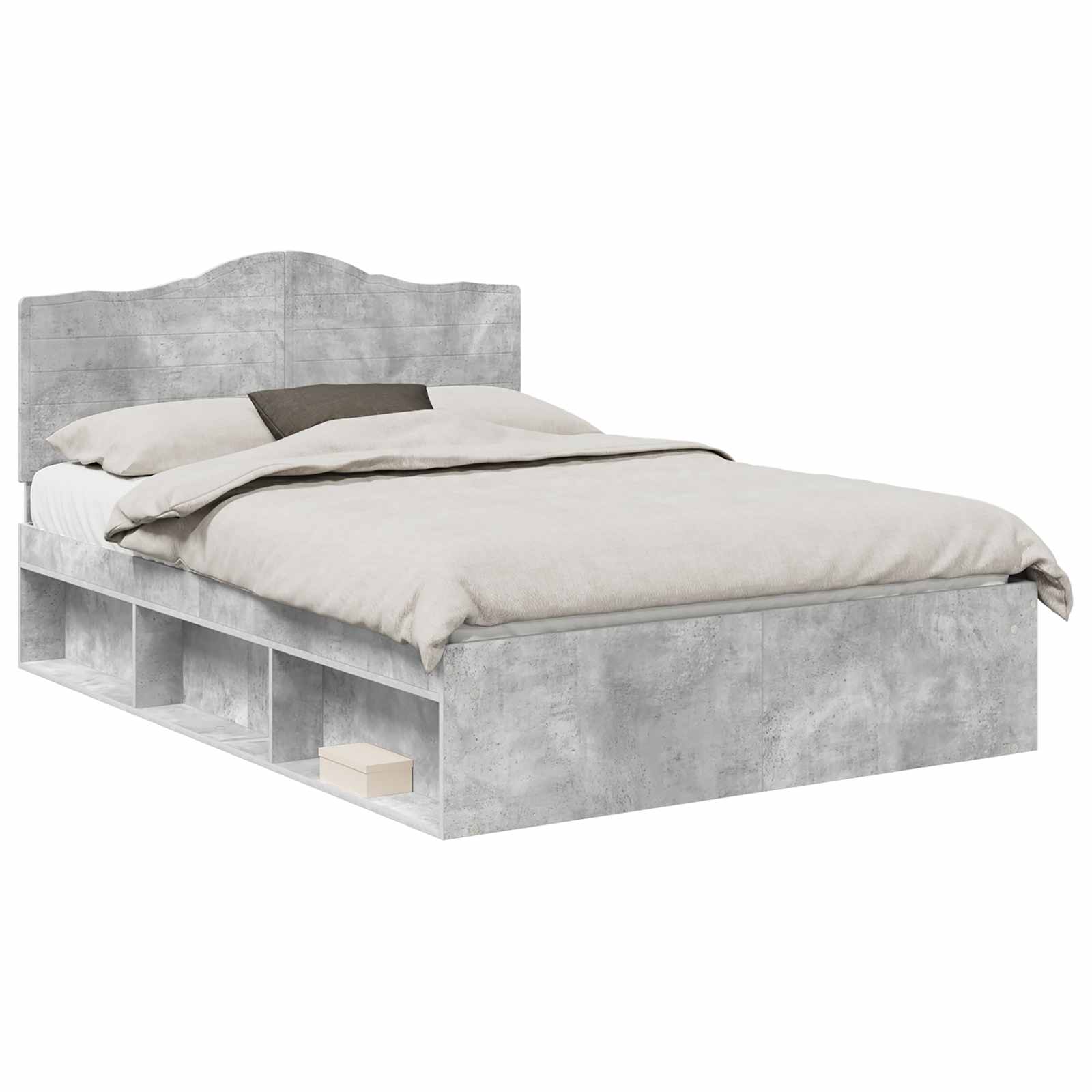Struttura del letto Calcestruzzo 140 x 190 cm Pino massello | homemem39