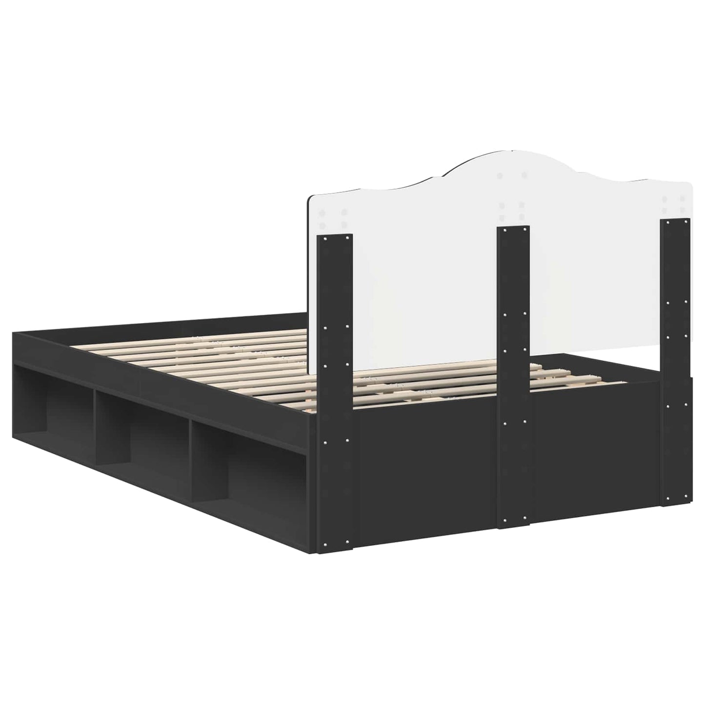 Struttura del letto Nero 135 x 190 cm Pino massello | homemem39