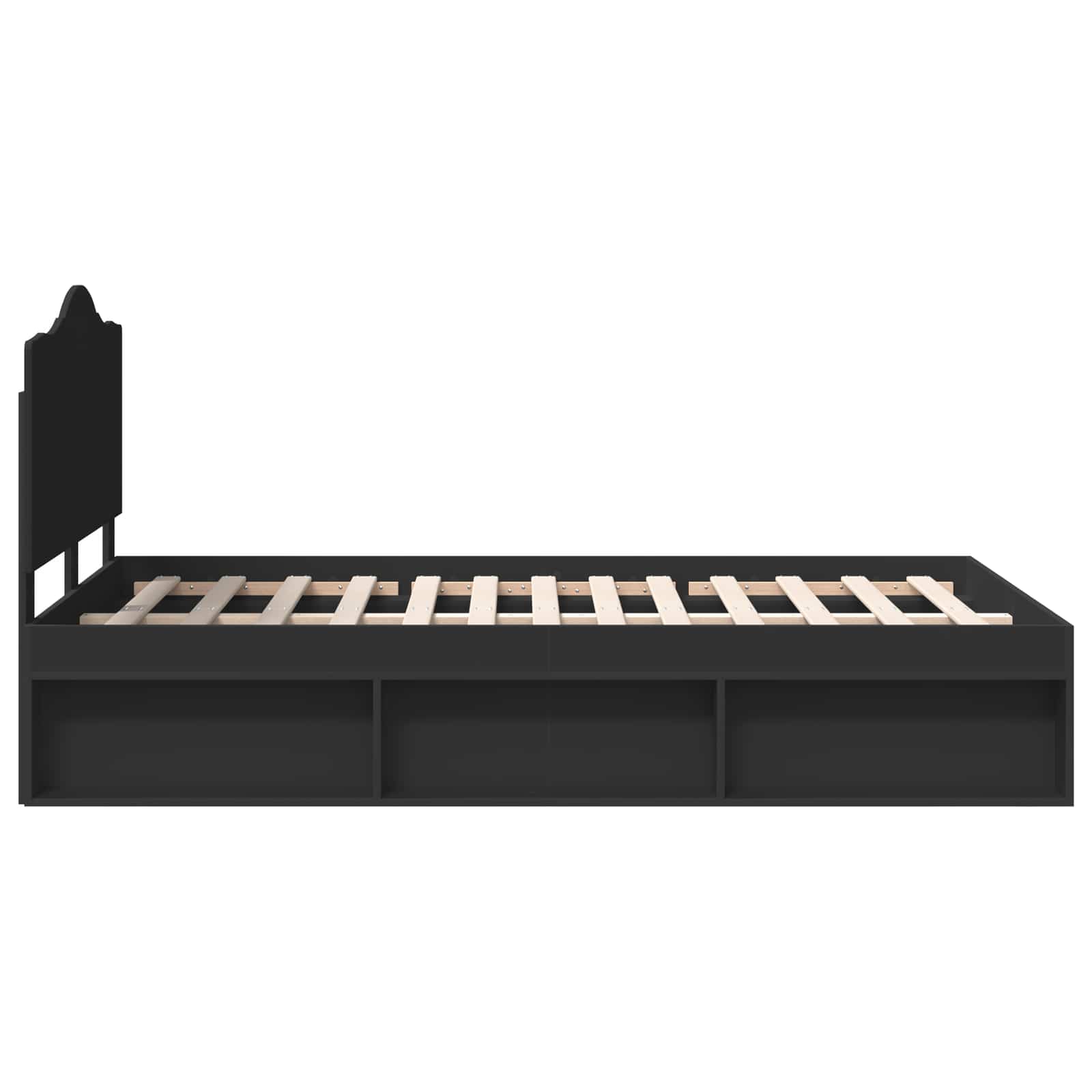 Struttura del letto Nero 135 x 190 cm Pino massello | homemem39