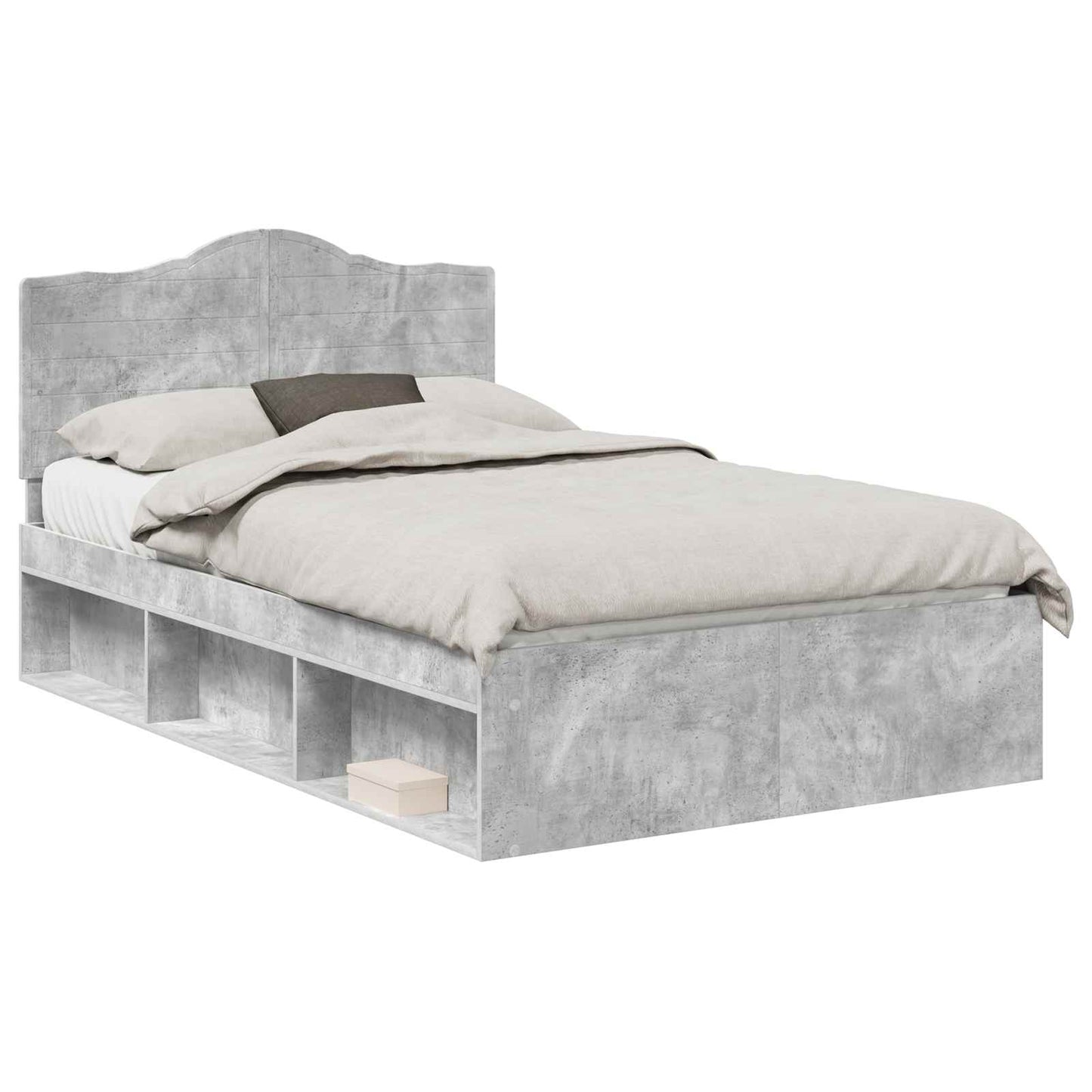 Struttura del letto Grigio Concretè 135 x 190 cm Pino massello | homemem39