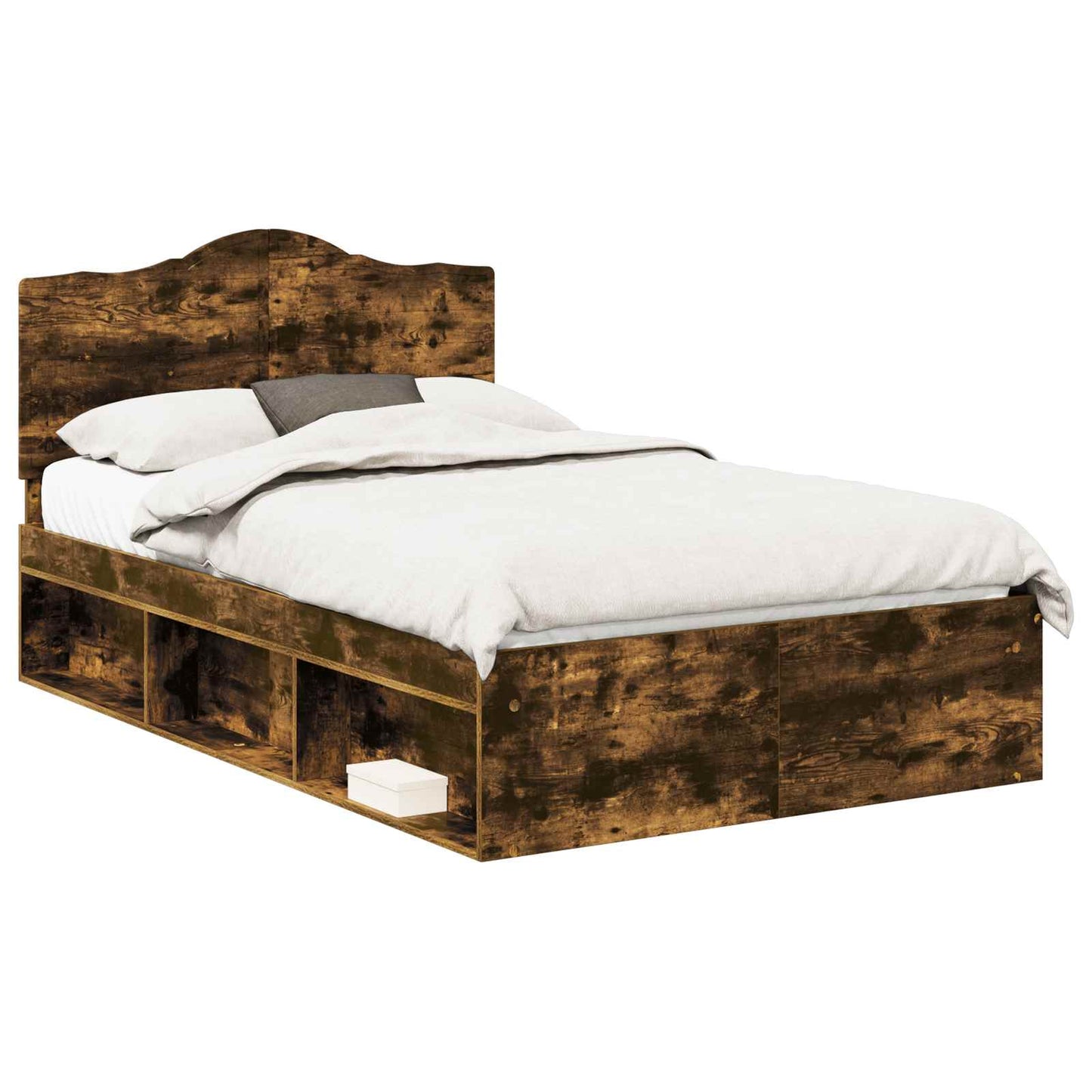 Struttura del letto Rovere fumé 135 x 190 cm Pino massello | homemem39