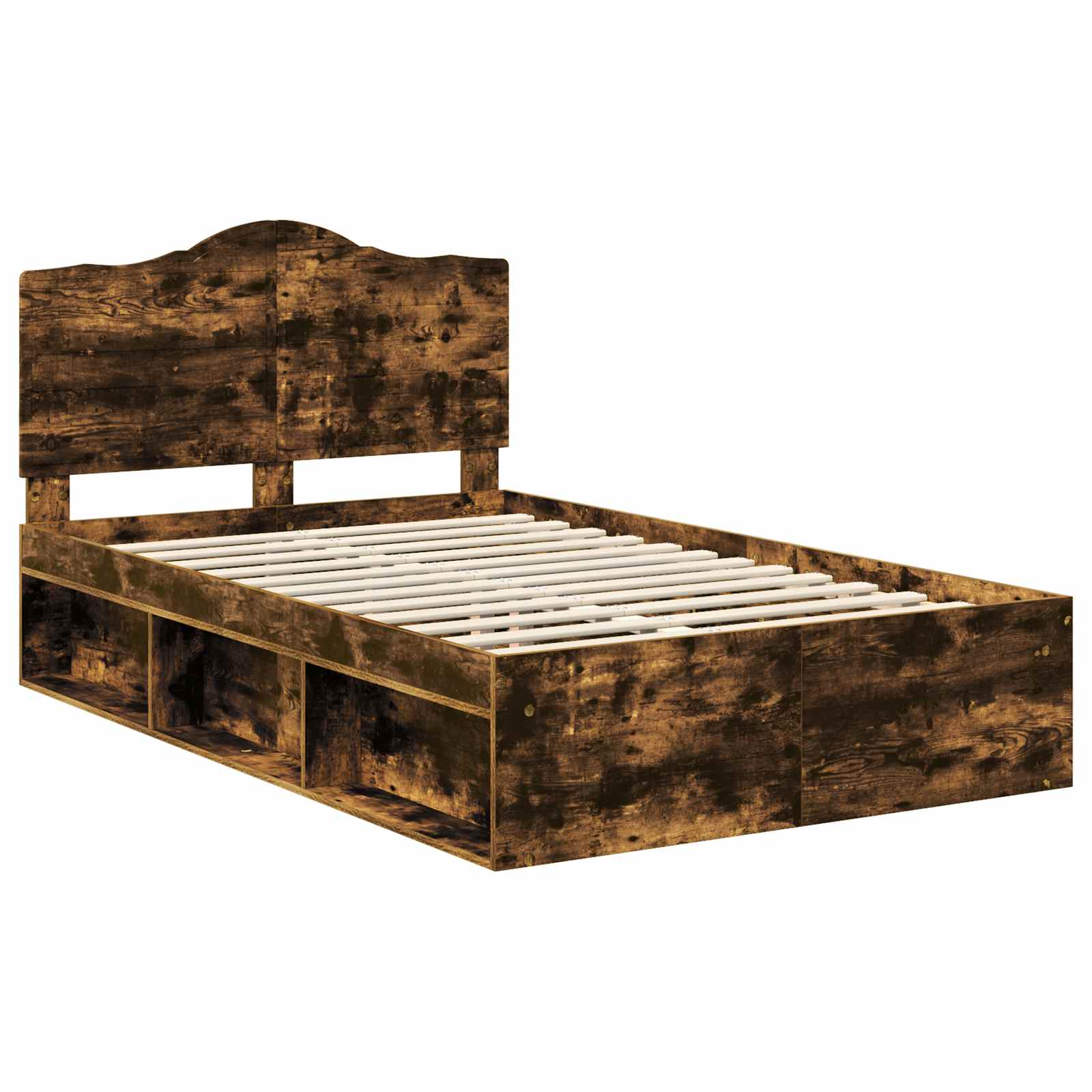 Struttura del letto Rovere fumé 135 x 190 cm Pino massello | homemem39