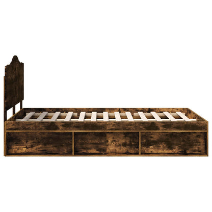 Struttura del letto Rovere fumé 135 x 190 cm Pino massello | homemem39