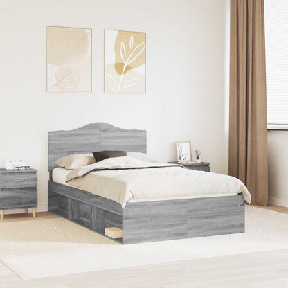 Struttura del letto Grigio Sonoma 135 x 190 cm Pino massello | homemem39