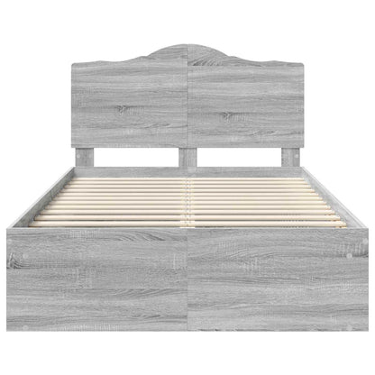 Struttura del letto Grigio Sonoma 135 x 190 cm Pino massello | homemem39