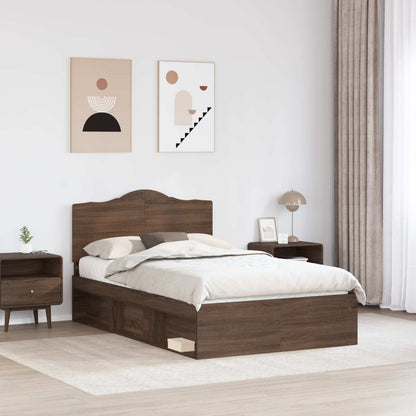 Struttura del letto Rovere Marrone 120 x 200 cm Pino massello | homemem39