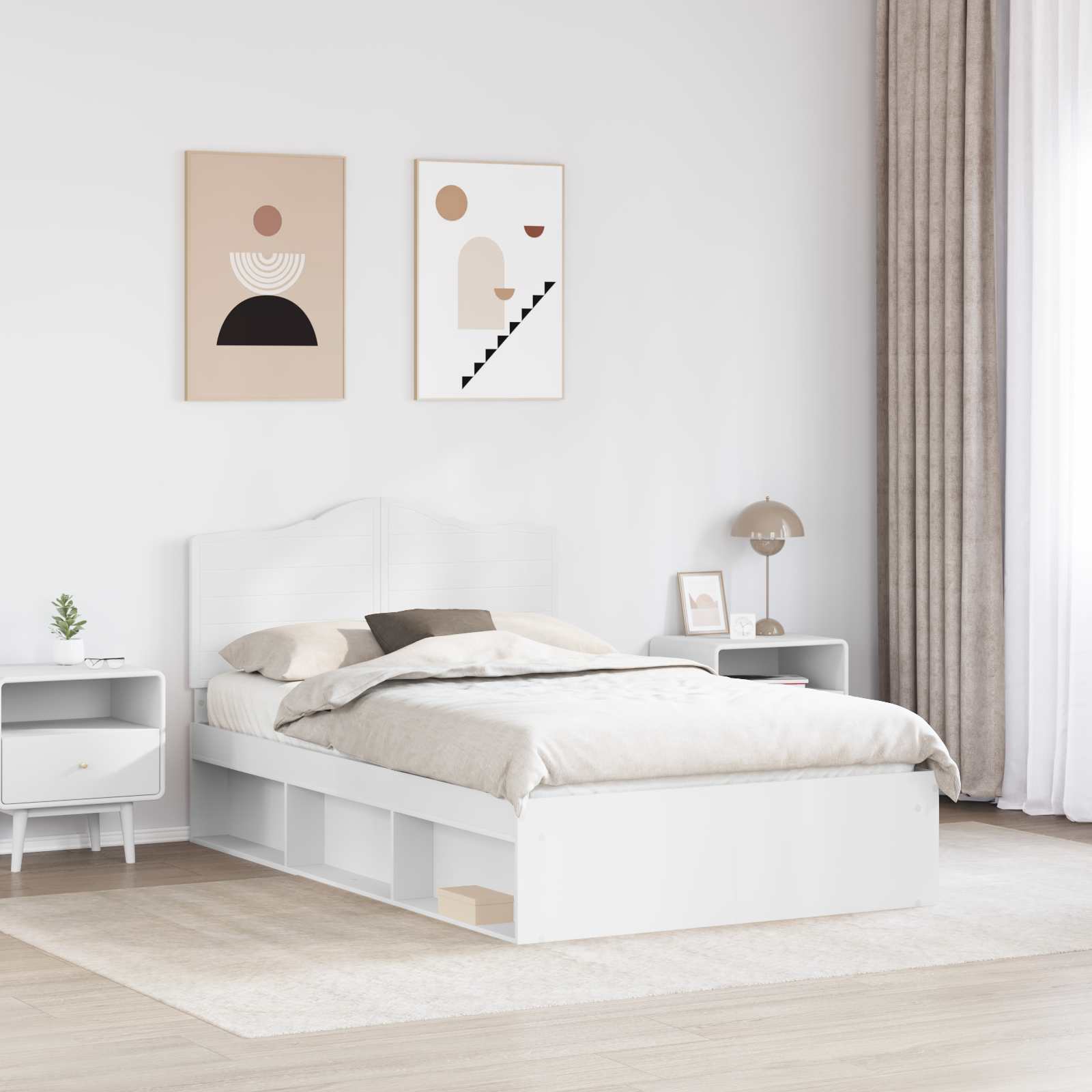 Struttura del letto Bianco 120 x 190 cm Pino massello | homemem39