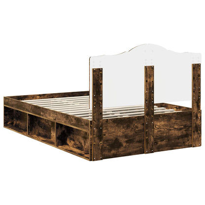 Struttura del letto Rovere fumé 120 x 190 cm Pino massello | homemem39
