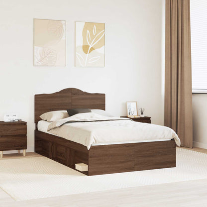 Struttura del letto Rovere Marrone 120 x 190 cm Pino massello