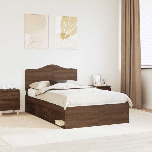 Struttura del letto Rovere Marrone 120 x 190 cm Pino massello