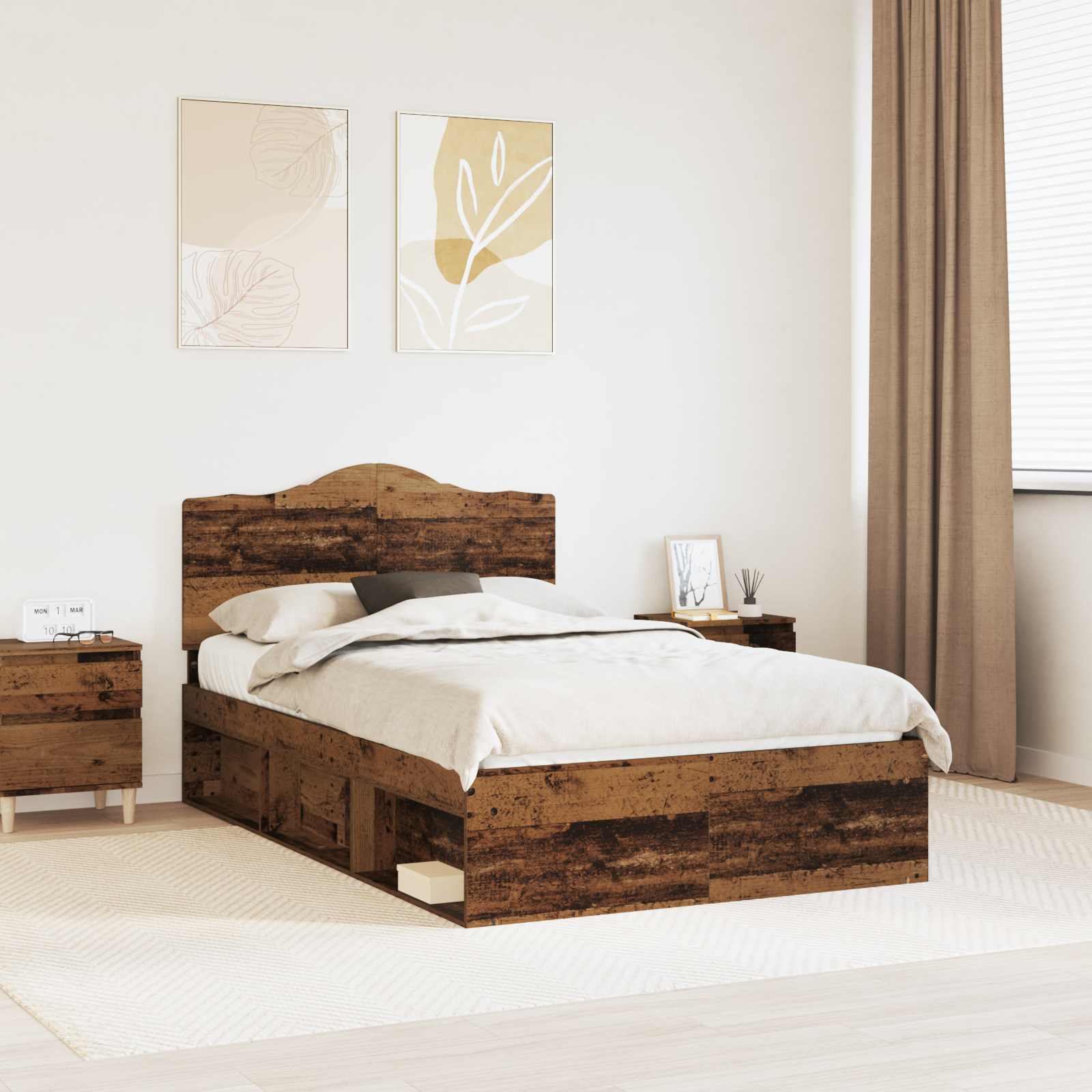 Struttura del letto Legno vecchio 120 x 190 cm Pino massello | homemem39