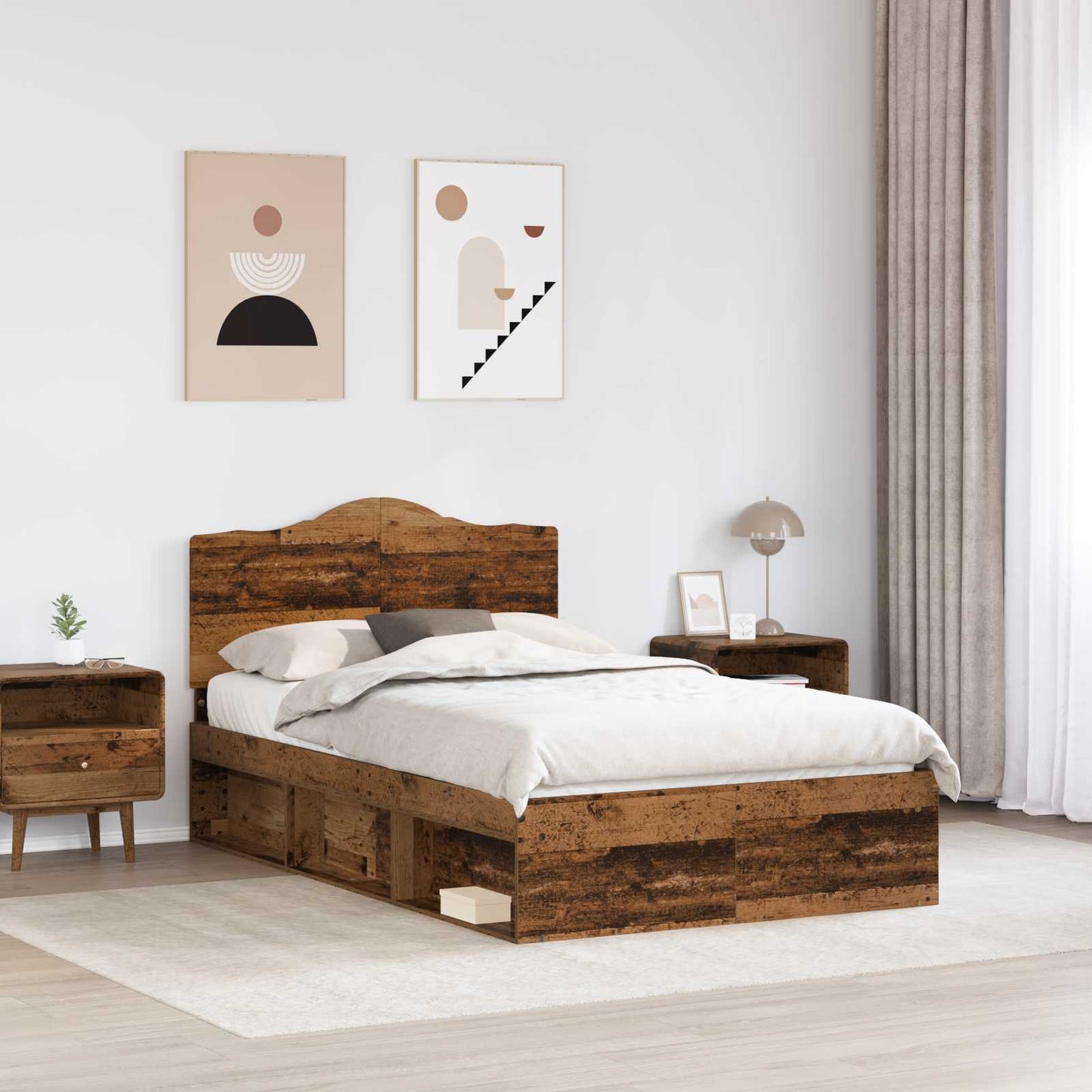 Struttura del letto Legno vecchio 120 x 190 cm Pino massello | homemem39