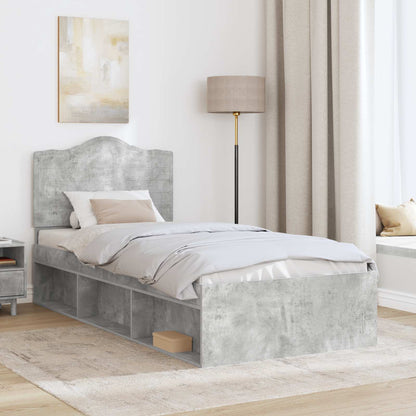 Struttura del letto Grigio Concretè 100 x 200 cm Pino massello | homemem39