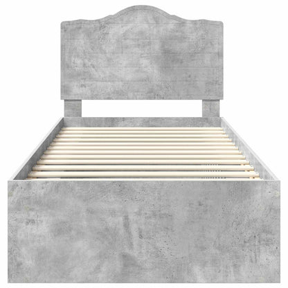 Struttura del letto Grigio Concretè 100 x 200 cm Pino massello | homemem39