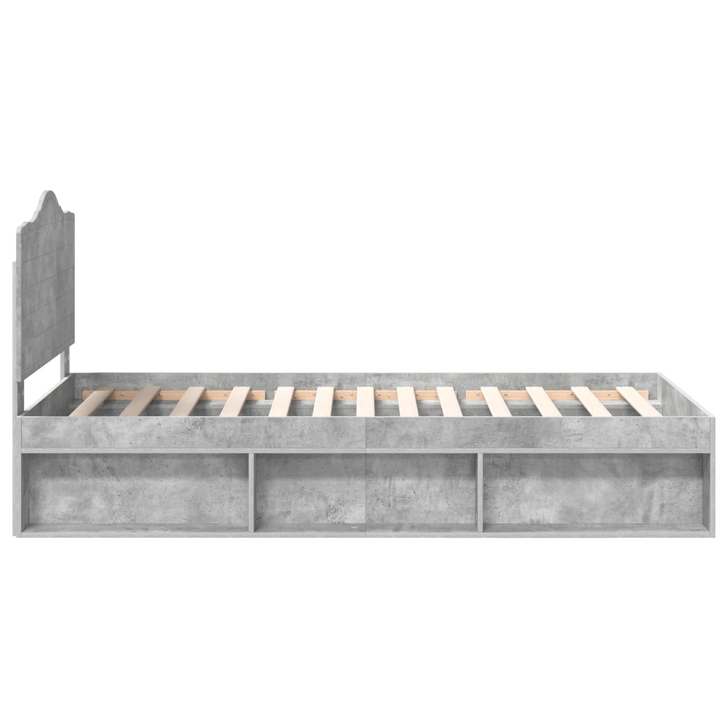 Struttura del letto Grigio Concretè 100 x 200 cm Pino massello | homemem39