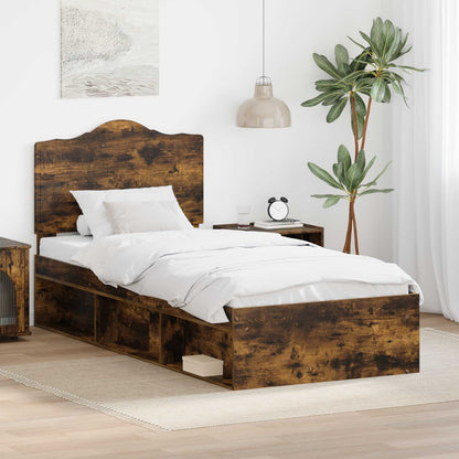 Struttura del letto Rovere fumé 100 x 200 cm Pino massello | homemem39