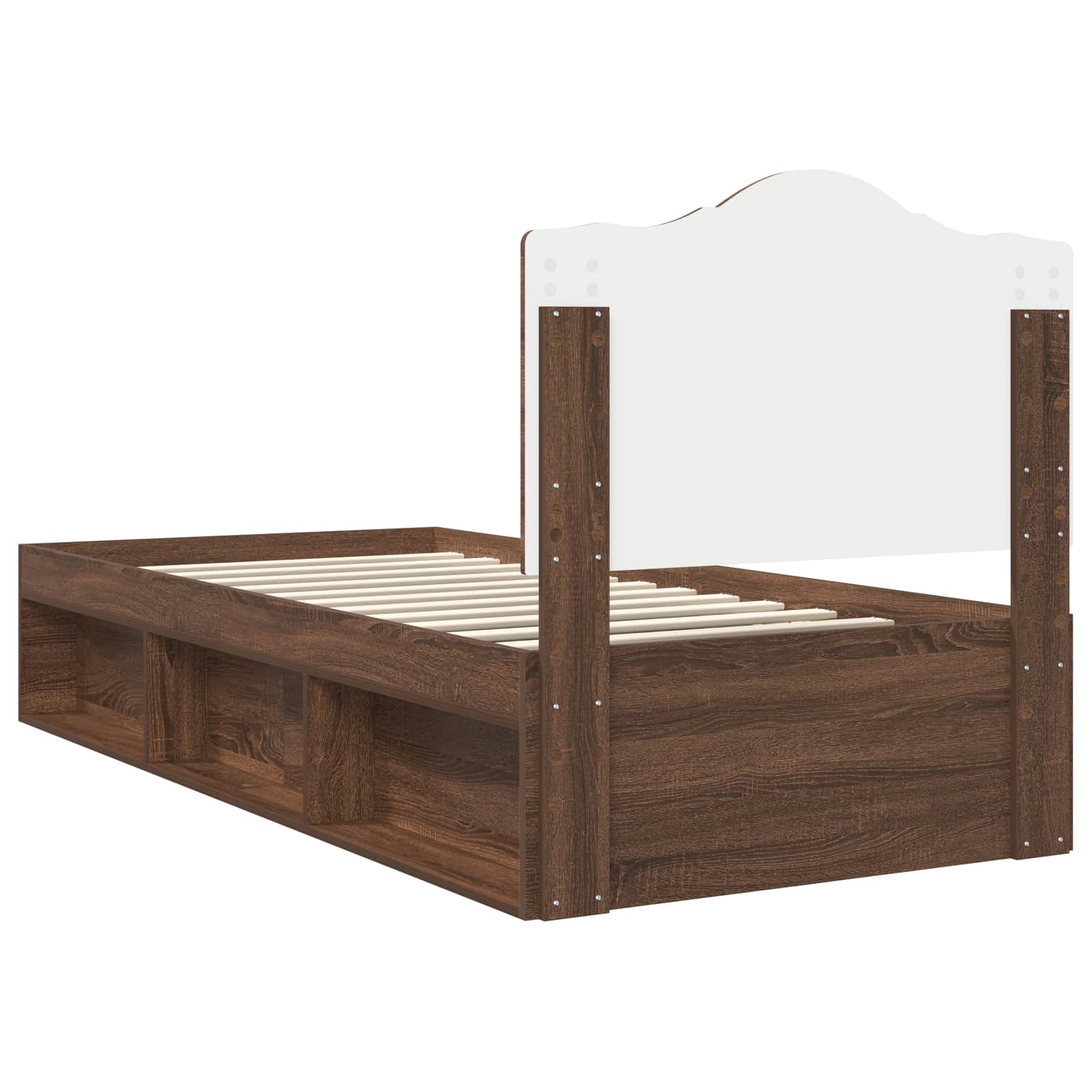 Struttura del letto Rovere Marrone 100 x 200 cm Pino massello | homemem39
