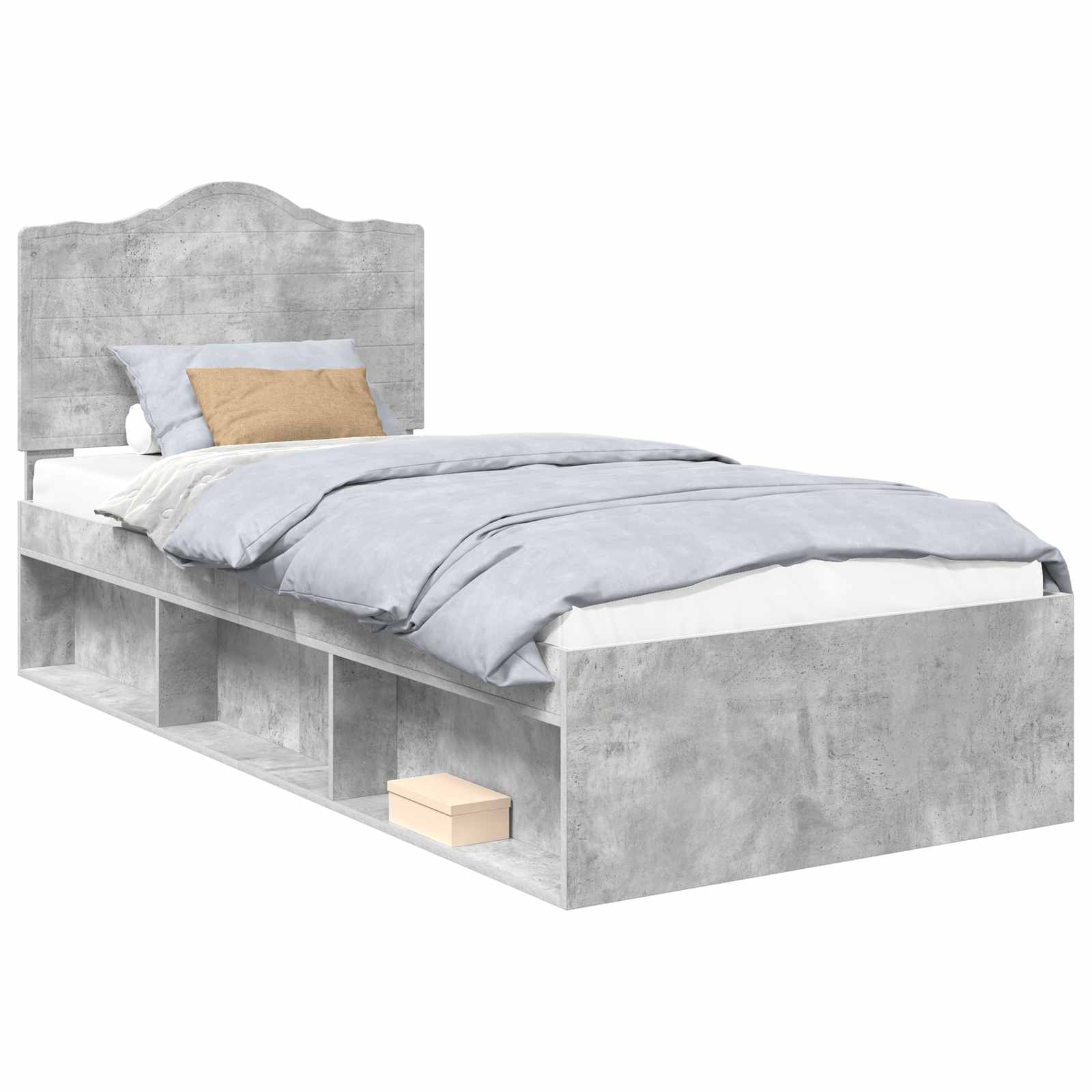 Struttura del letto Calcestruzzo 90 x 200 cm Pino massello | homemem39