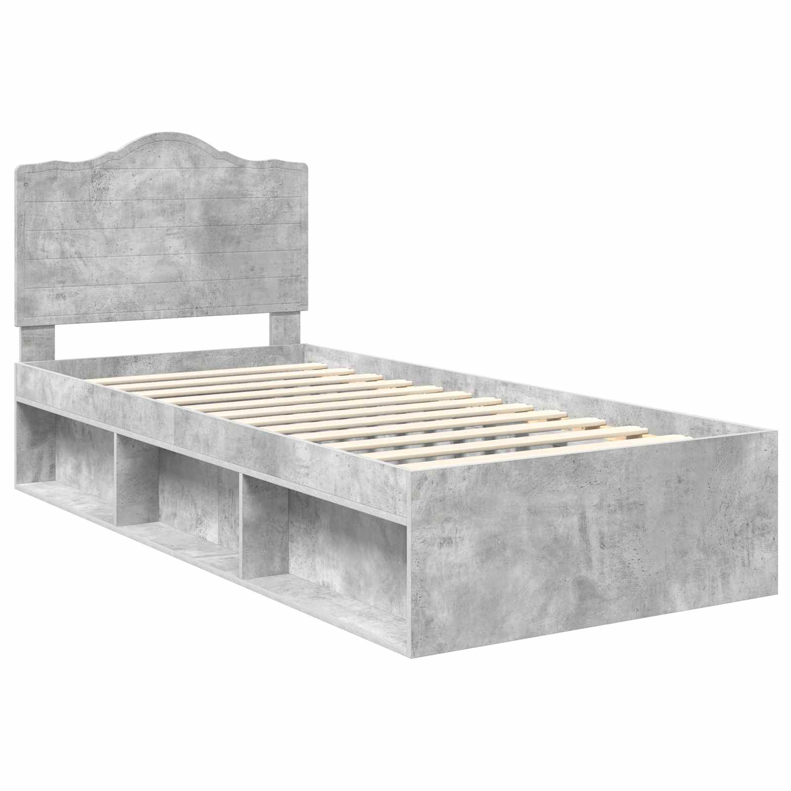 Struttura del letto Calcestruzzo 90 x 200 cm Pino massello | homemem39