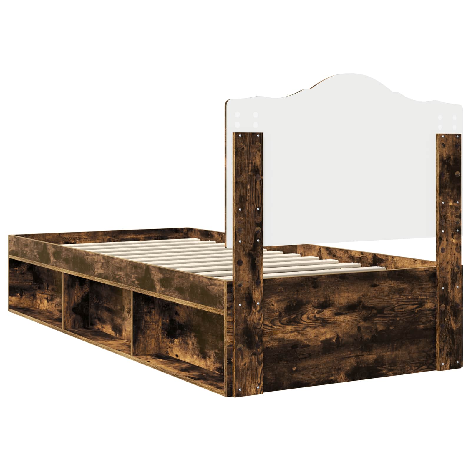 Struttura del letto Rovere fumé 90 x 200 cm Pino massello | homemem39