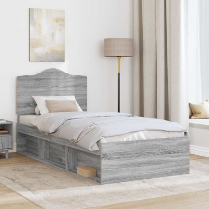 Struttura del letto Grigio Sonoma 90 x 200 cm Pino massello | homemem39