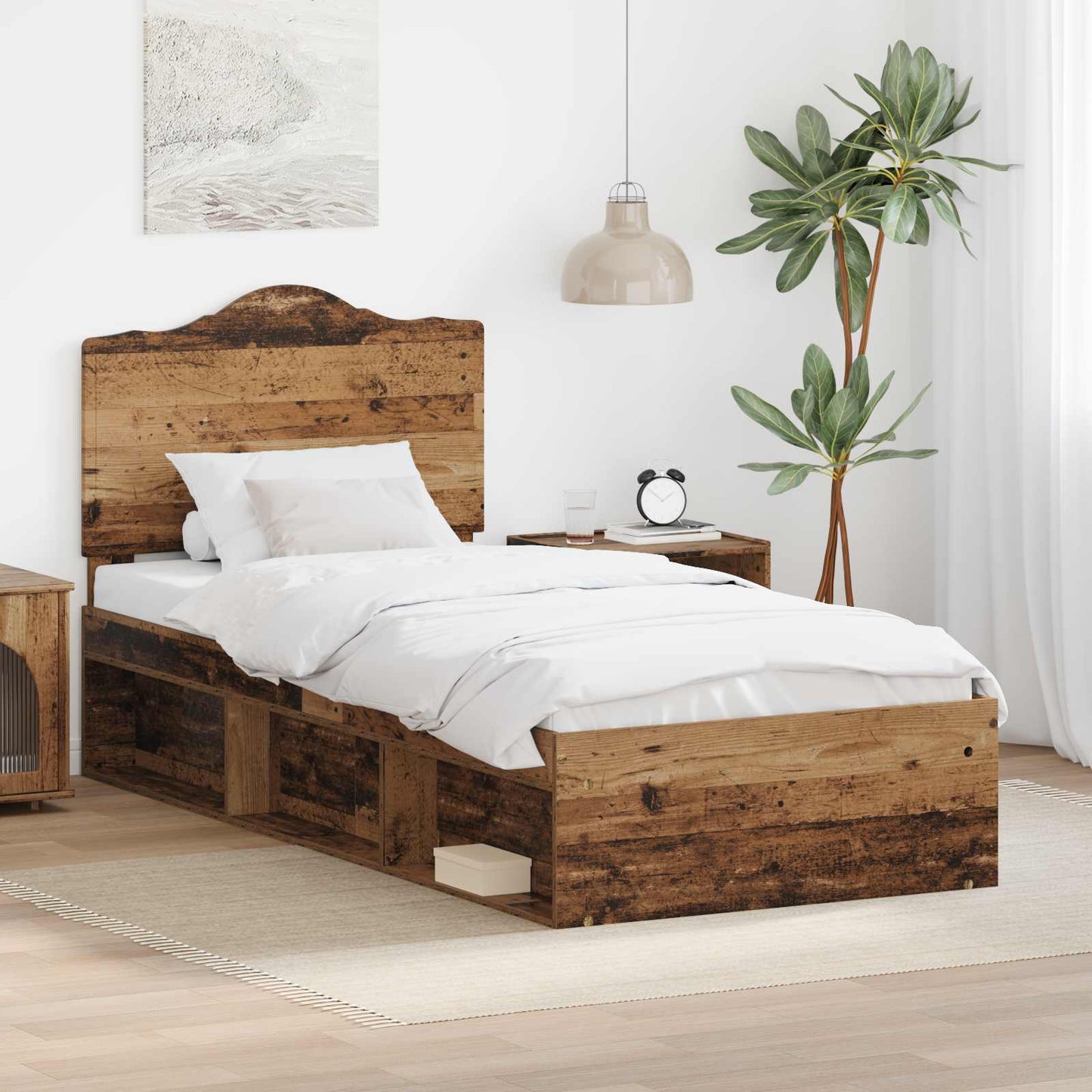 Struttura del letto Legno vecchio 90 x 200 cm Pino massello | homemem39