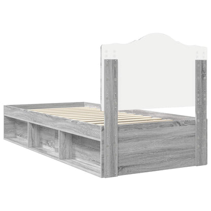 Struttura del letto Grigio Sonoma 90 x 190 cm Pino massello | homemem39