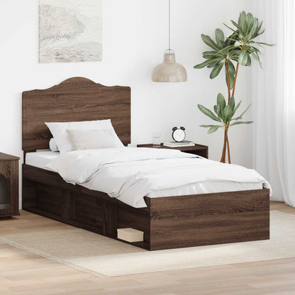 Struttura del letto Rovere Marrone 90 x 190 cm Pino massello | homemem39