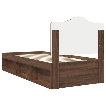 Struttura del letto Rovere Marrone 90 x 190 cm Pino massello | homemem39