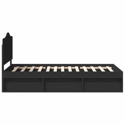 Struttura del letto con testiera Nero 75 x 190 cm Pino massello | homemem39